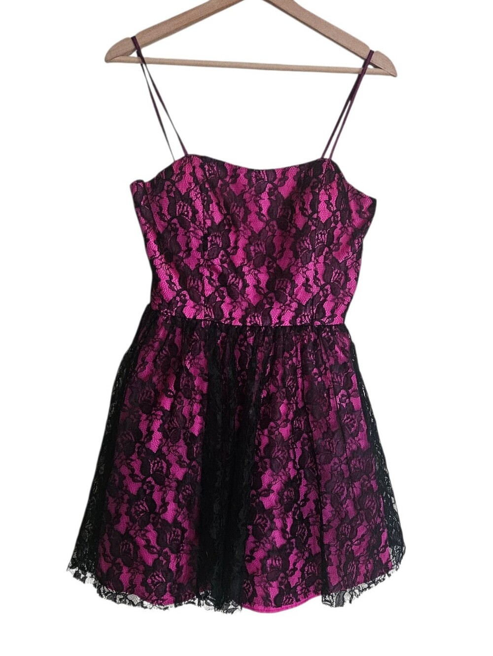 Y2K Vintage Floral Lace Overlay Mini Dress Prom Home Coming Indie Sleaze